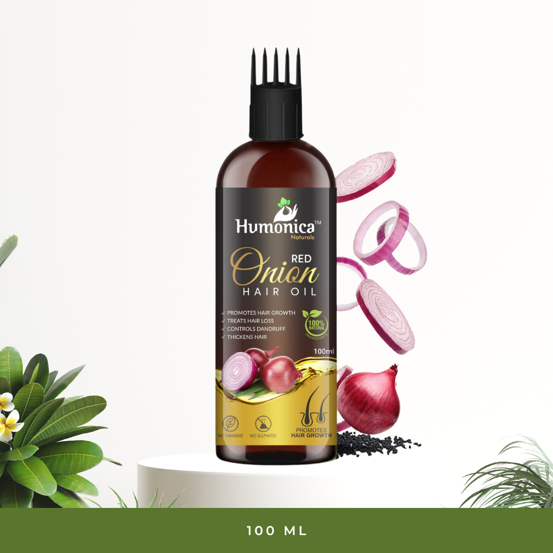 Humonica Naturals Red Onion Hair Oil for Hair Fall, Regrowth & Thickness
