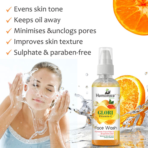 Humonica Naturals Vitamin C Face Wash for Glowing Skin & Dark Spot Care