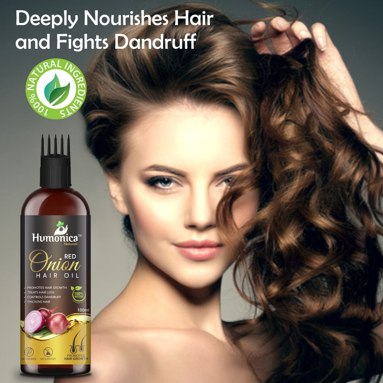 Humonica Naturals Red Onion Hair Oil for Hair Fall, Regrowth & Thickness