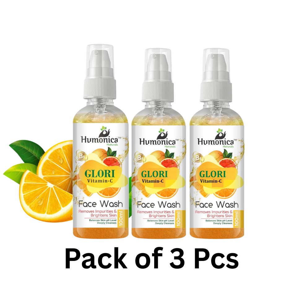 Humonica Naturals Vitamin C Face Wash for Glowing Skin & Dark Spot Care-Combo  of 3 Pcs