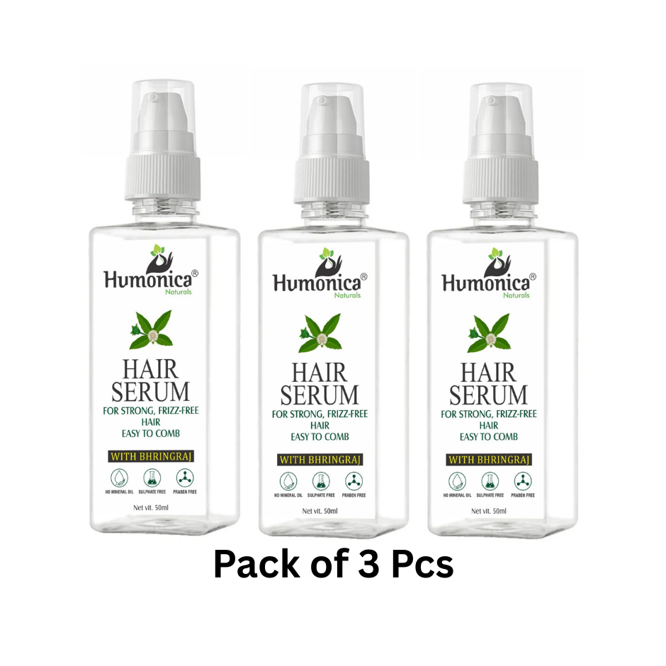 Humonica Naturals Anti-Frizz Hair Serum – Smooth, Silky & Shiny Hair-Pack of 3