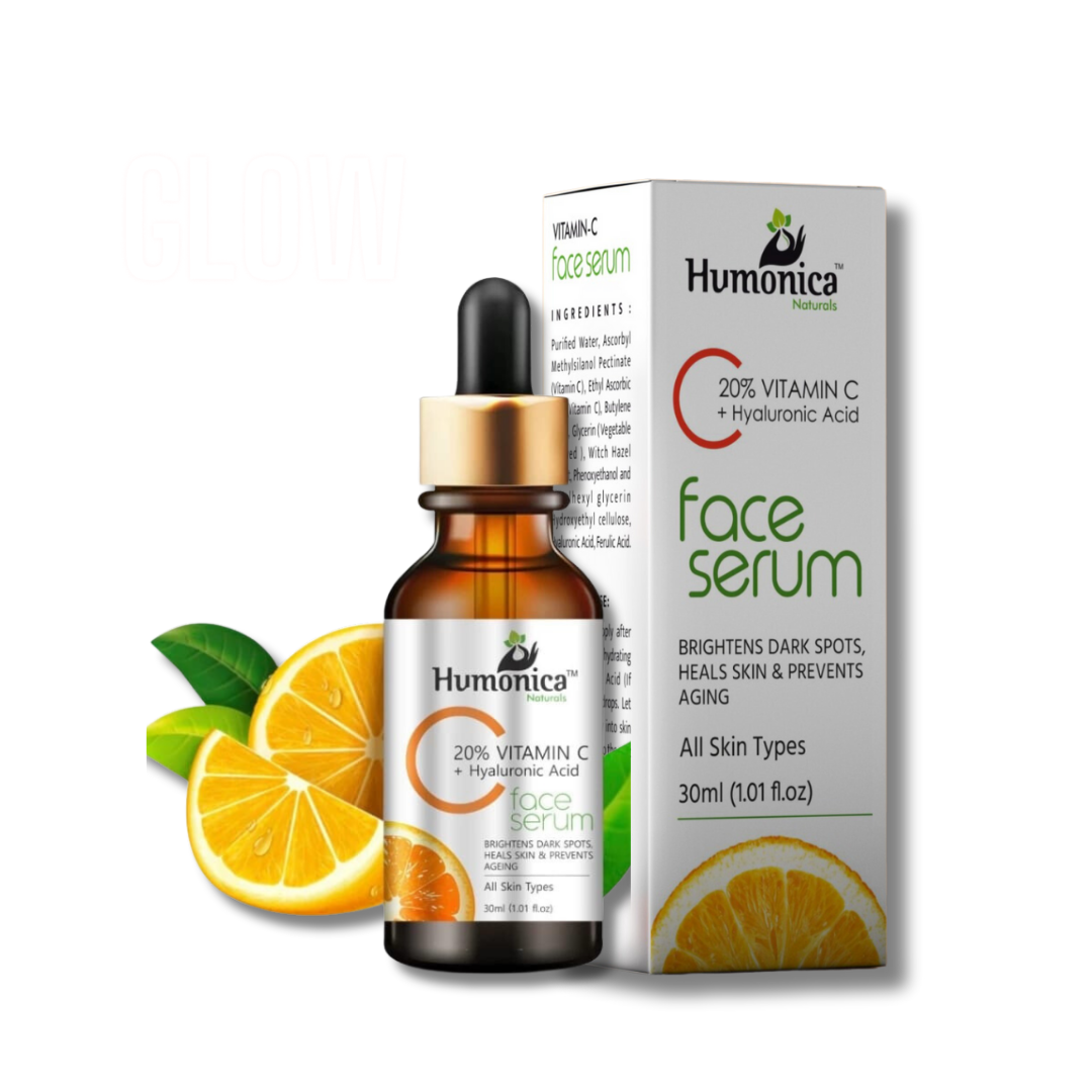 Humonica Naturals Vitamin C+ HA Face Serum for Glowing Skin & Dark Spots